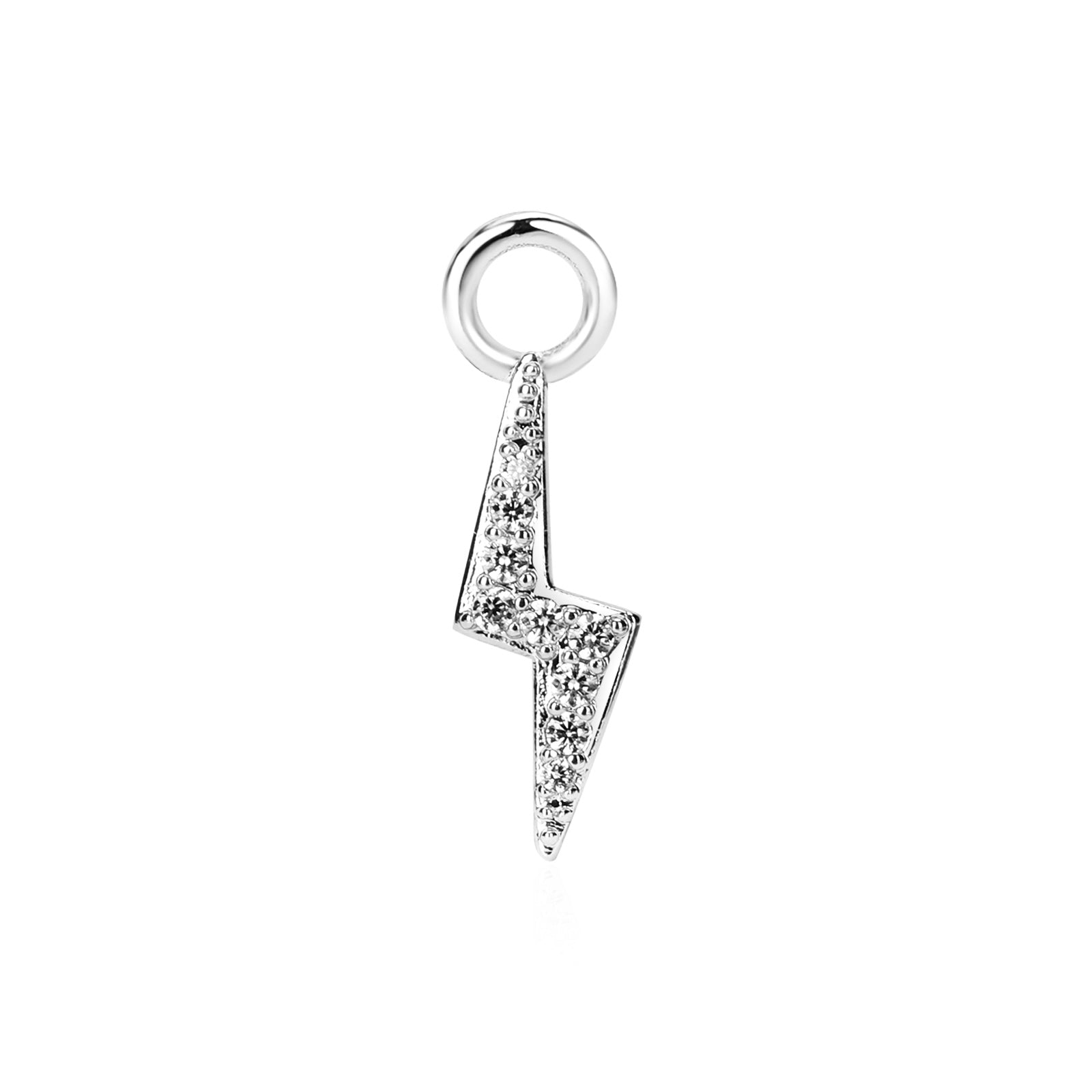 lightening bolt zirconia silver charm from memara