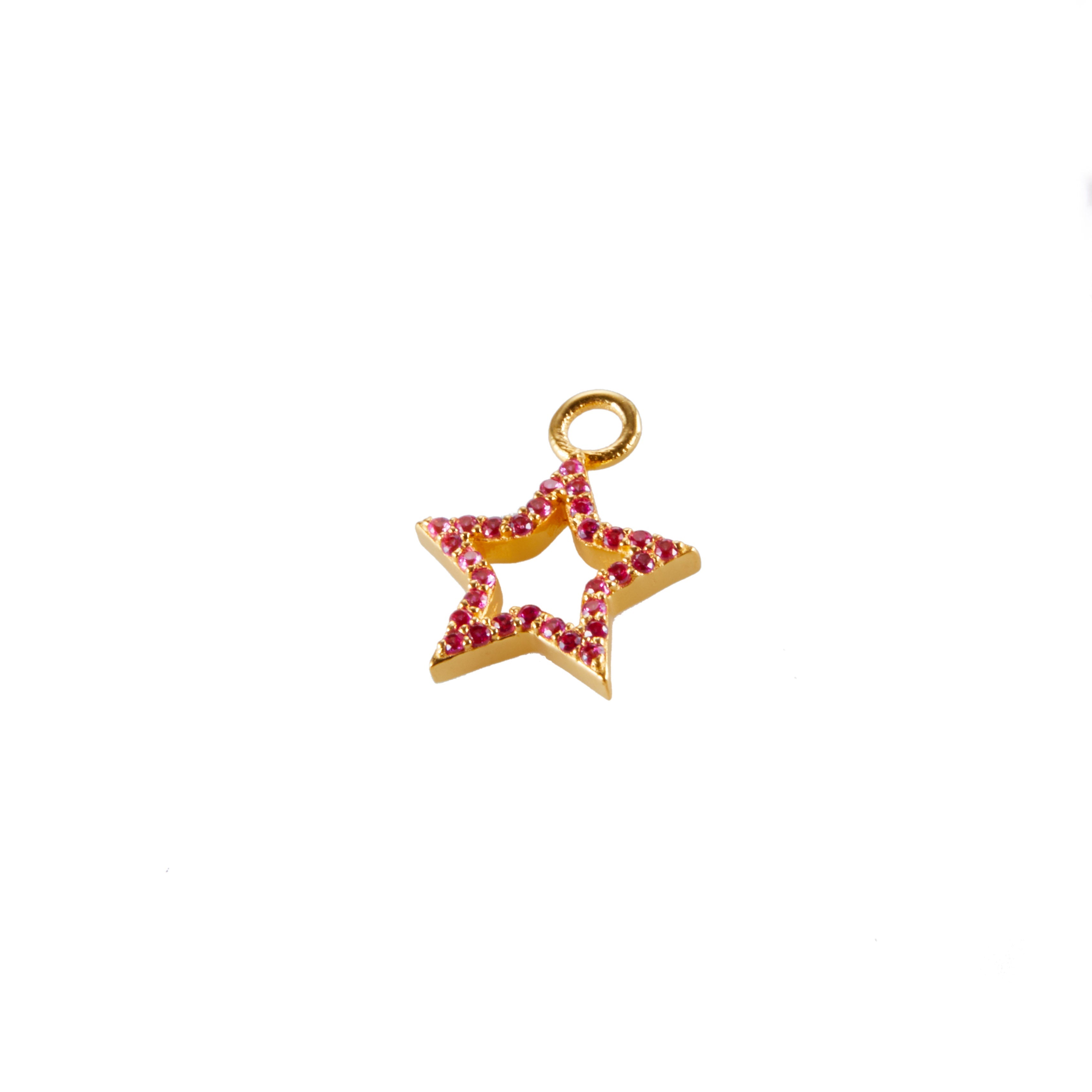 Pink Zirconia Bejewelled Star Ear Charm Memara