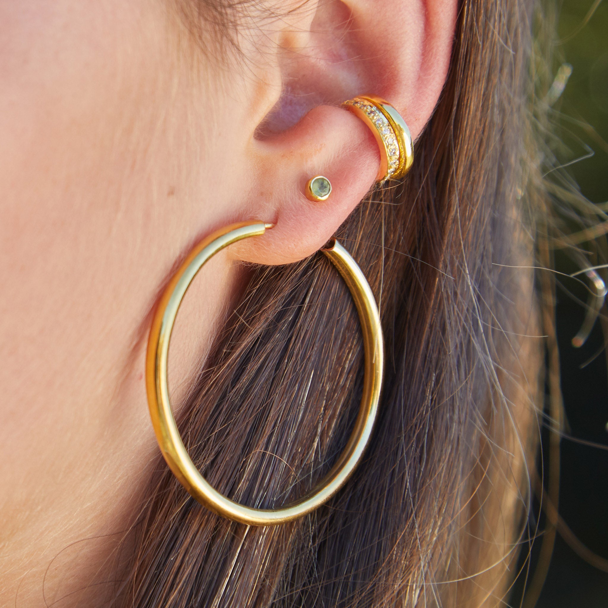 Holly Hoops in Gold Earring Memara