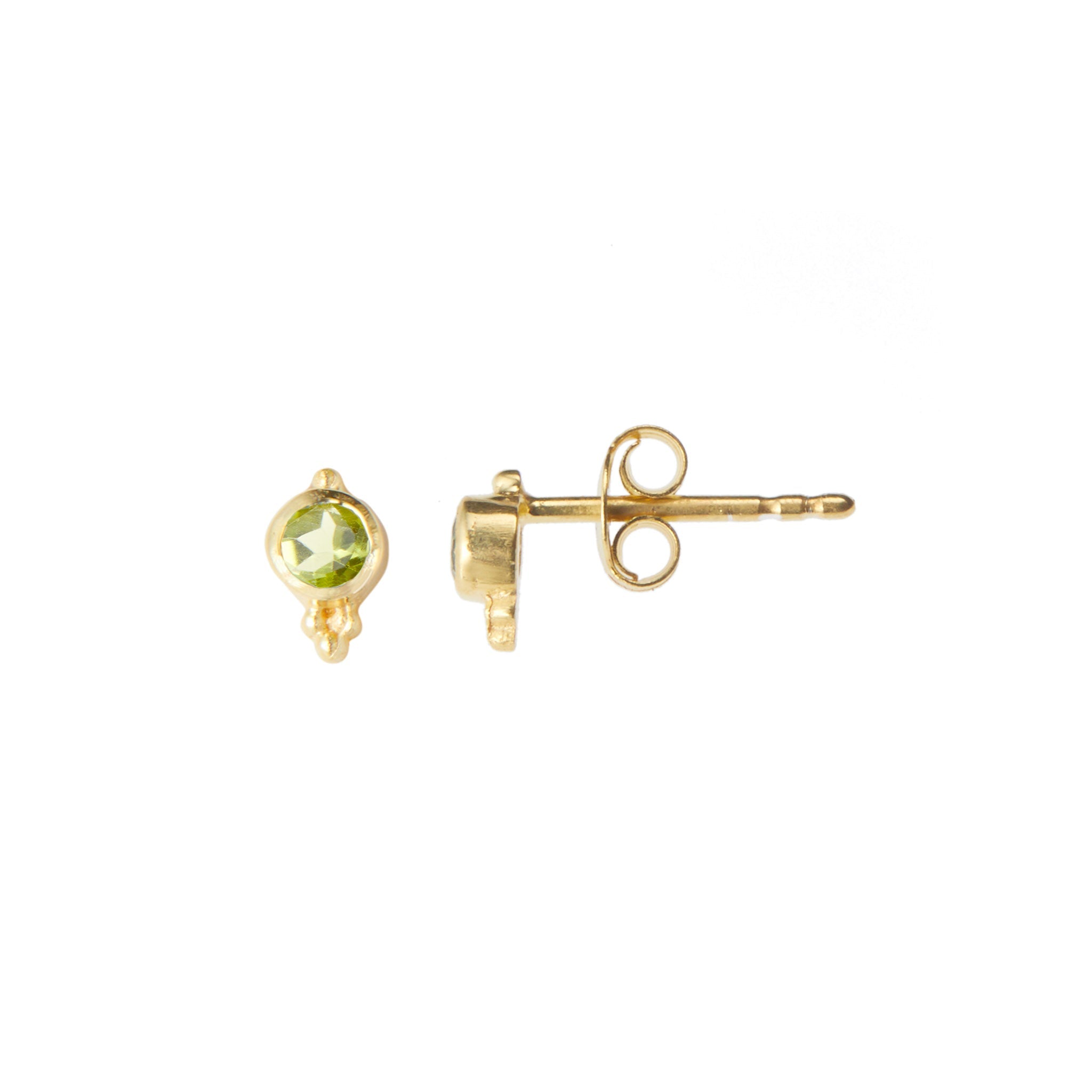 Dudley Stud in Gold with Peridot Earring Memara