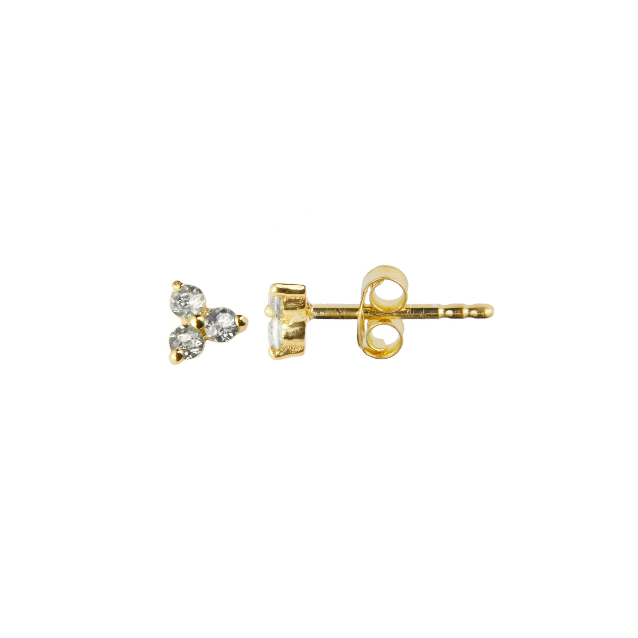 Clover Stud in Gold with Zirconia Earring Memara