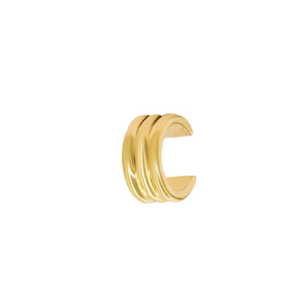 Triple Cuff in Gold Earring Memara