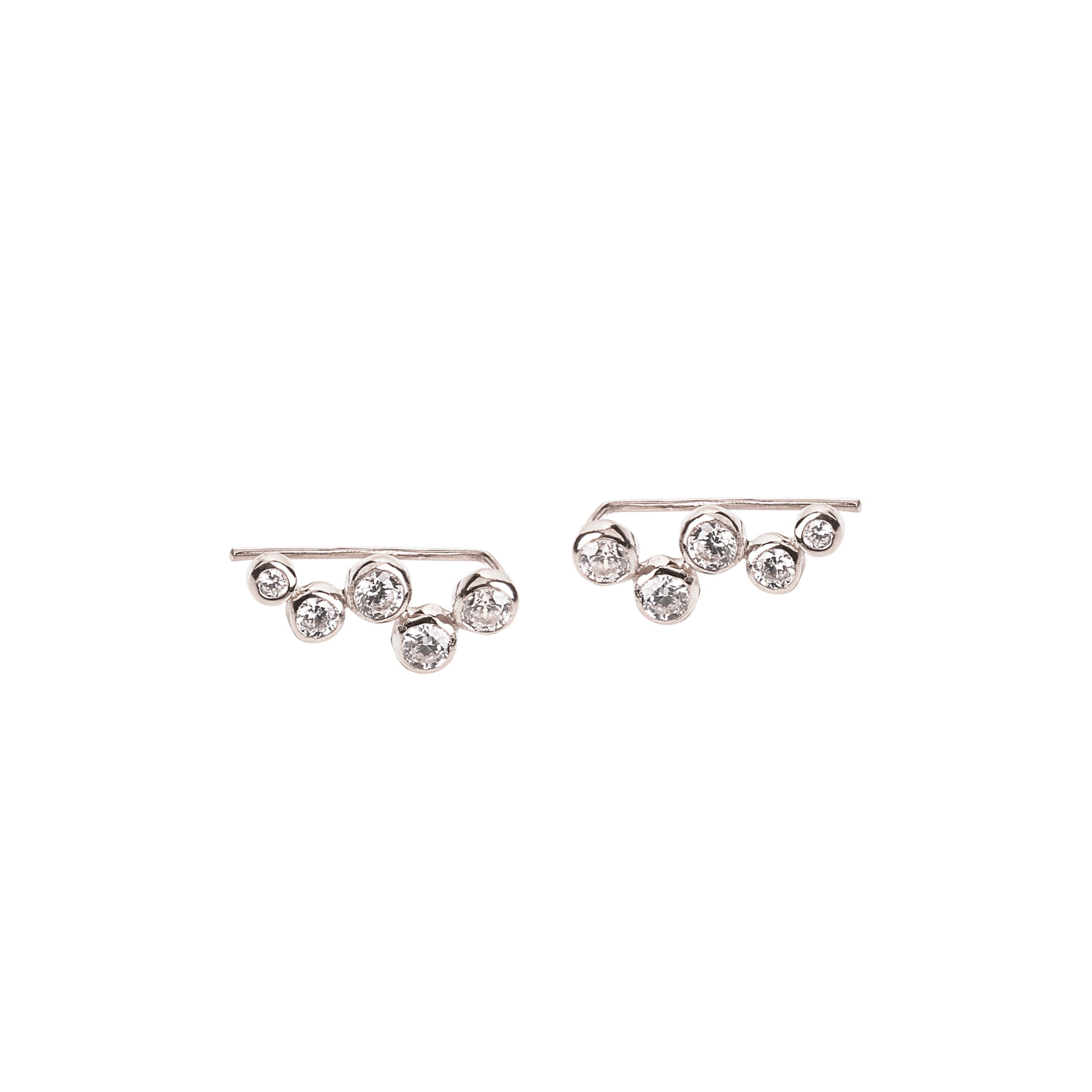 Aquila Studded Ear Jewel in Silver with Zirconia Earring Memara