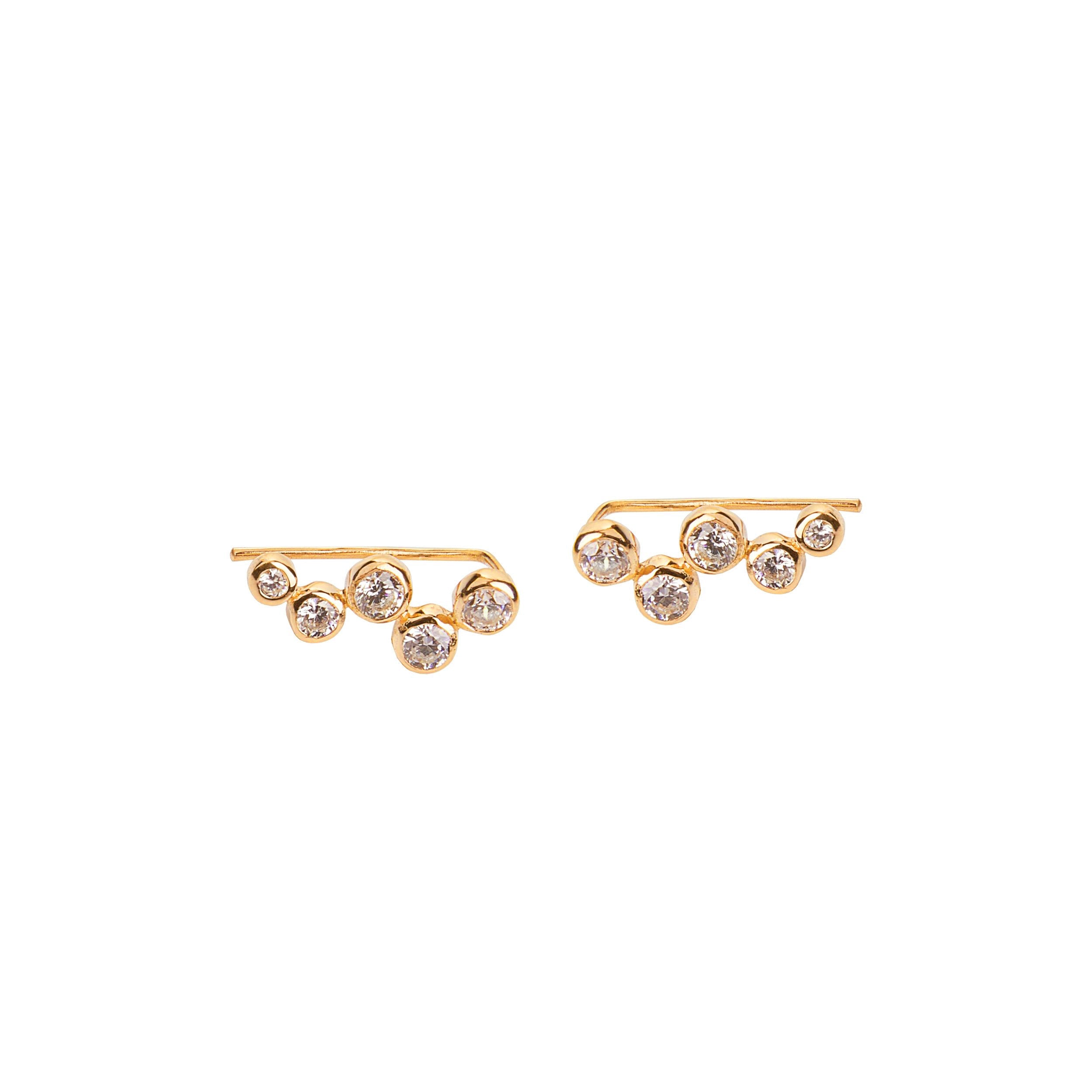 Aquila Studded Ear Jewel in Gold with Zirconia Earring Memara