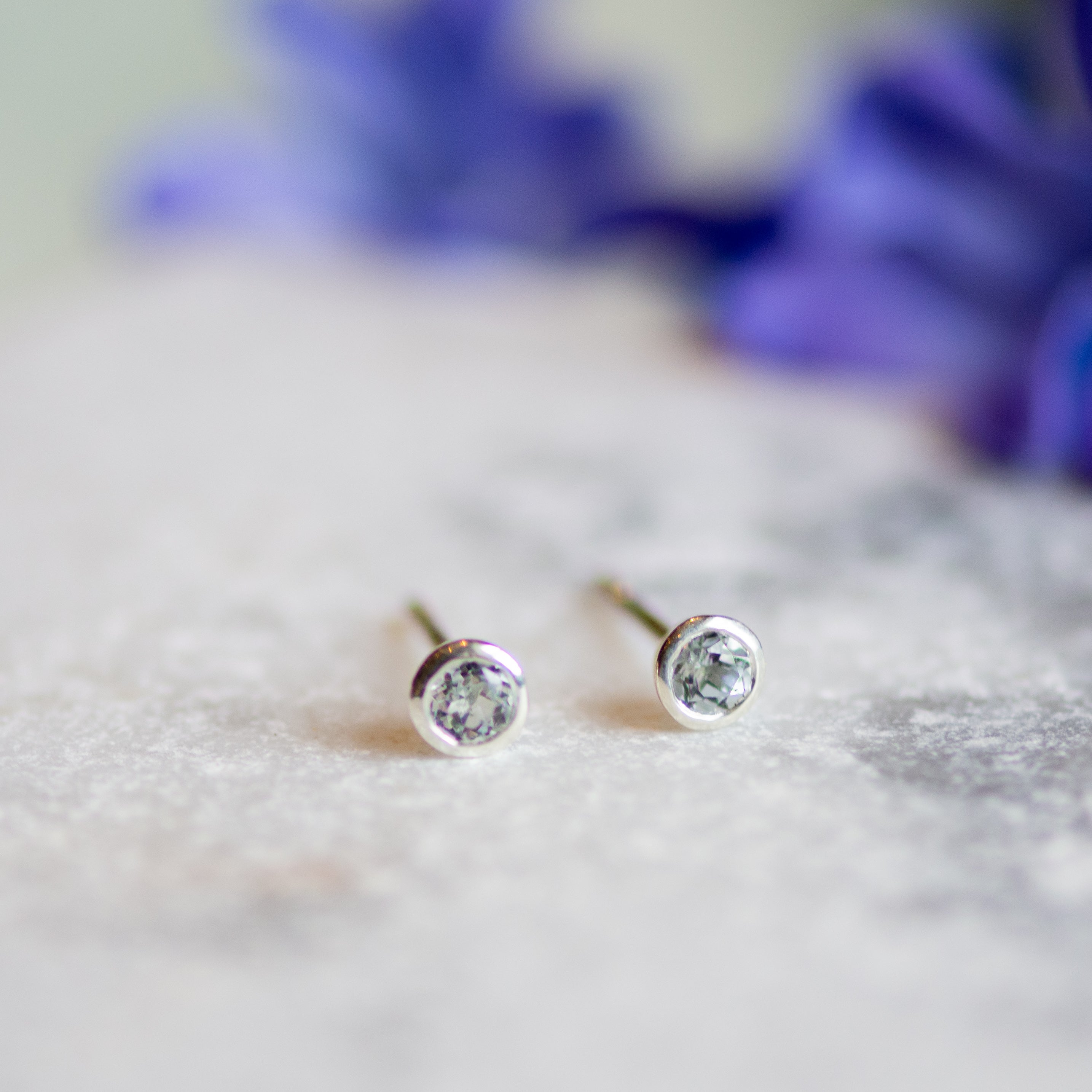 Acer Ear Stud in Silver with Zirconia Earring Memara