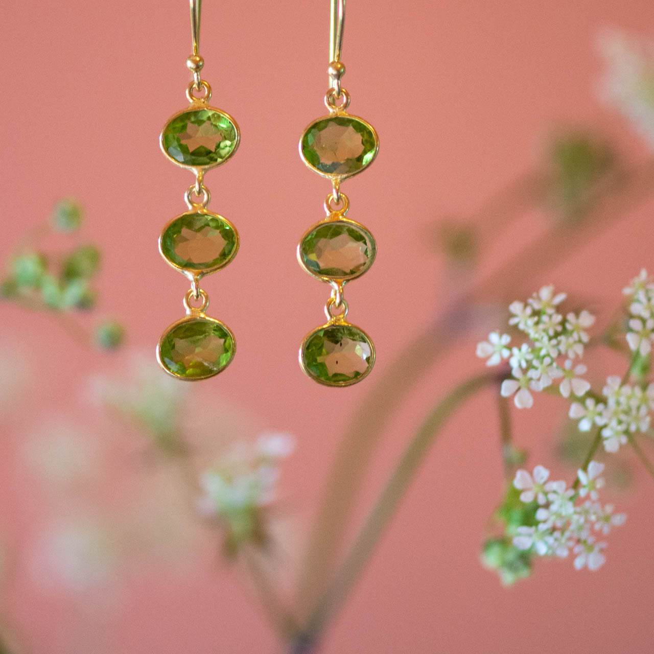 Trellis Earring in Gold with Peridot Earring Memara
