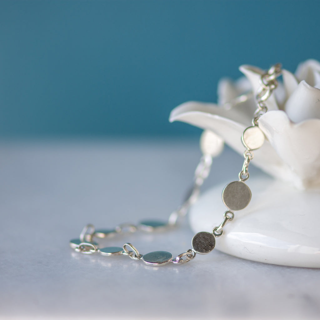 Double Disk Bracelet in Silver Bracelet Memara