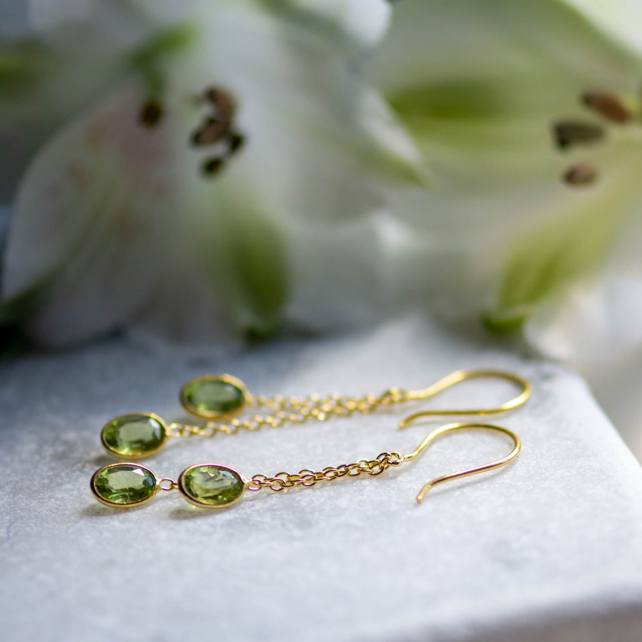 Duals in Peridot Earring Memara