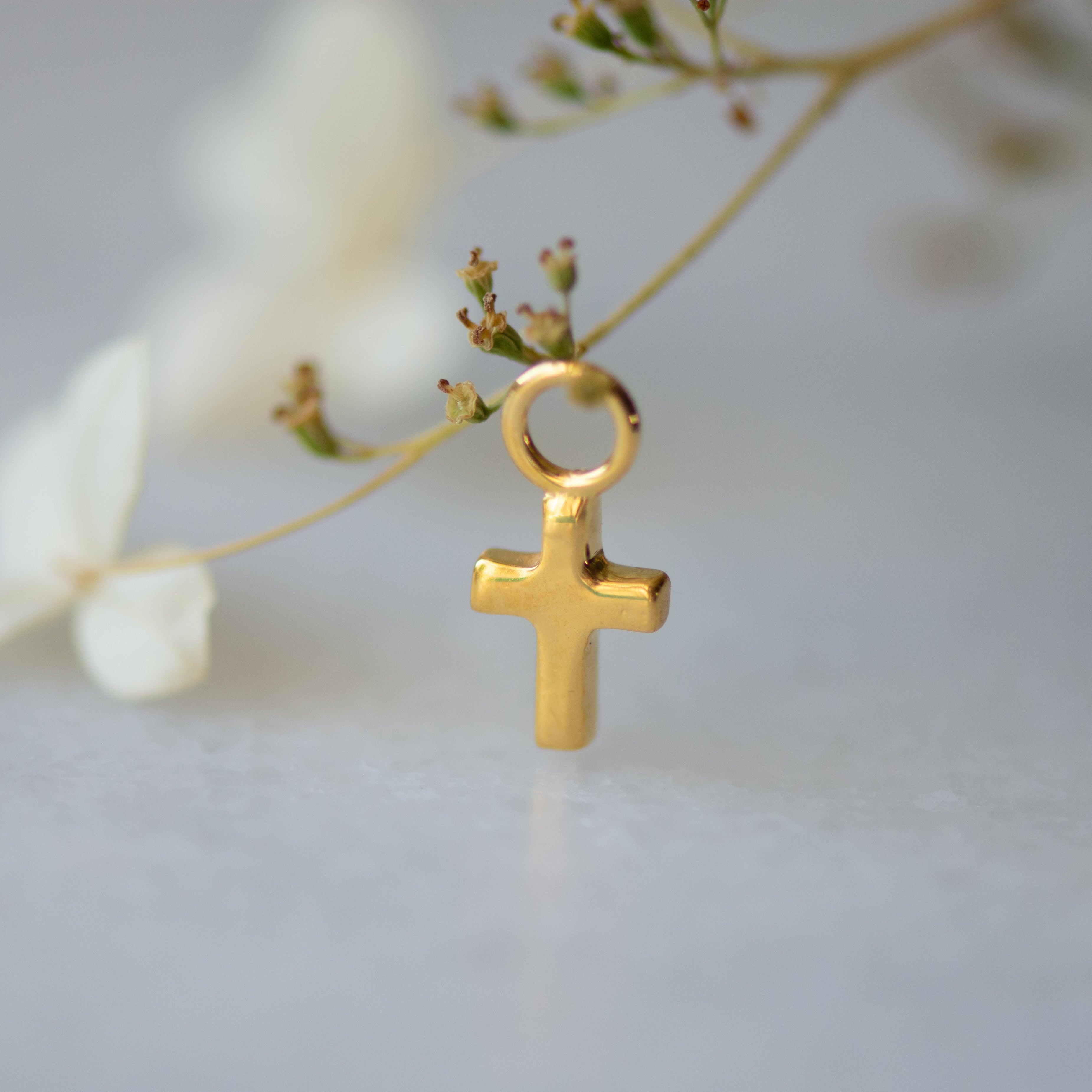Gold Cross Ear Charm Memara