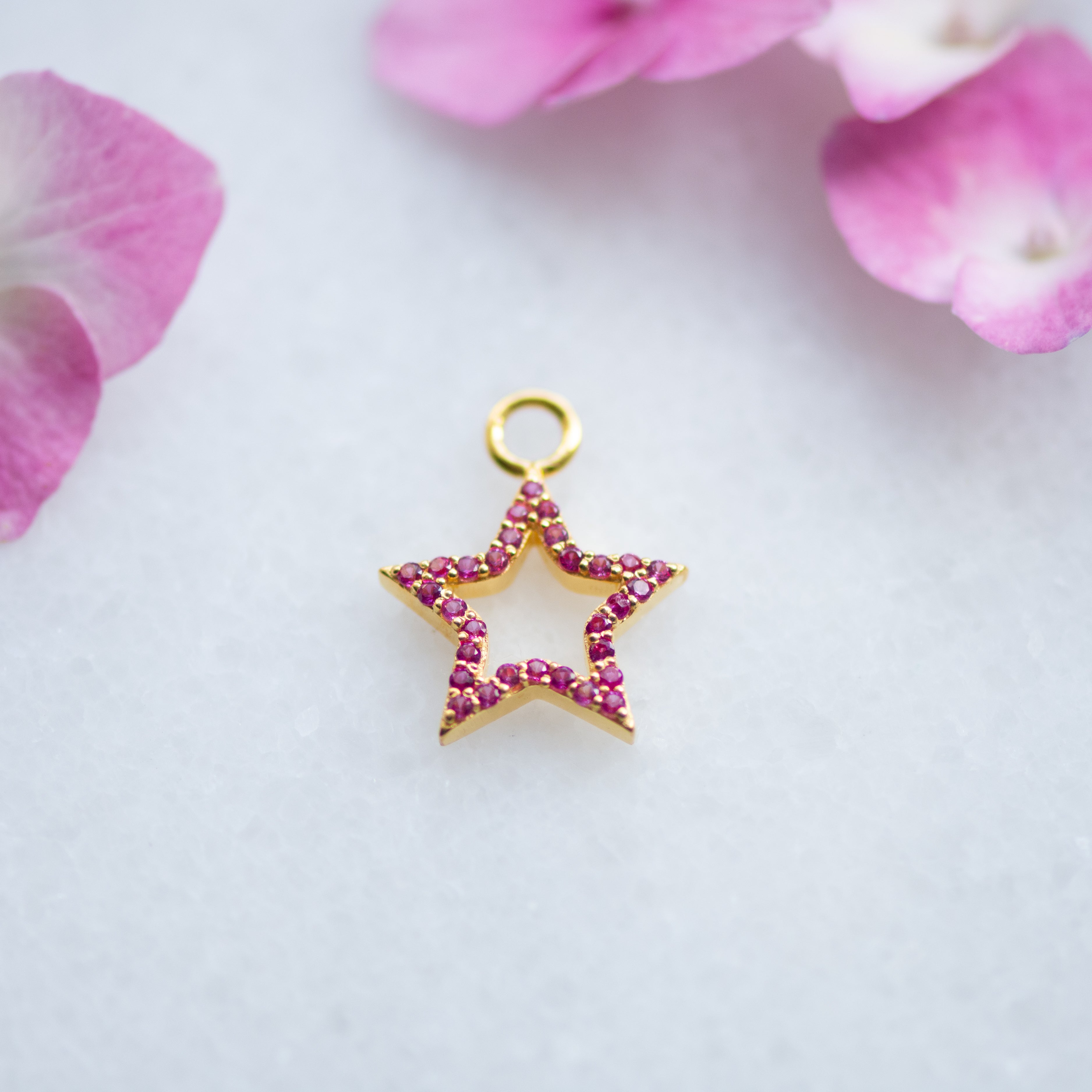 Pink Zirconia Bejewelled Star Ear Charm Memara