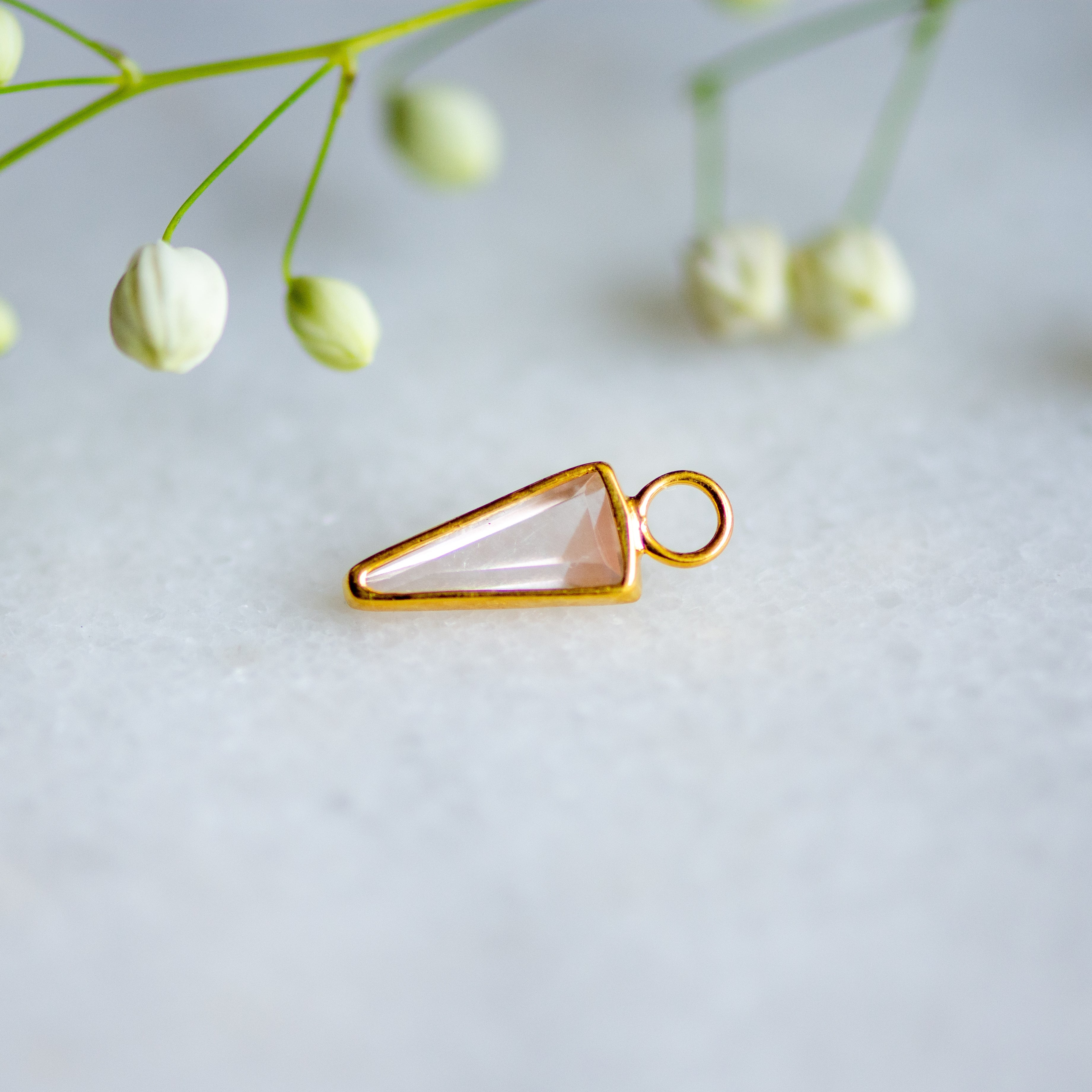 Rose Quartz Hoop charm Ear Charm Memara
