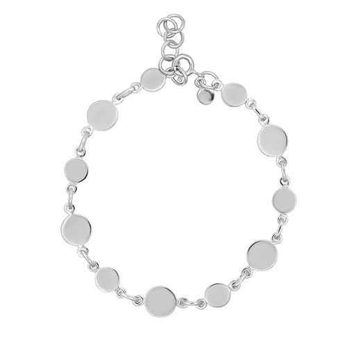 Double Disk Bracelet in Silver Bracelet Memara