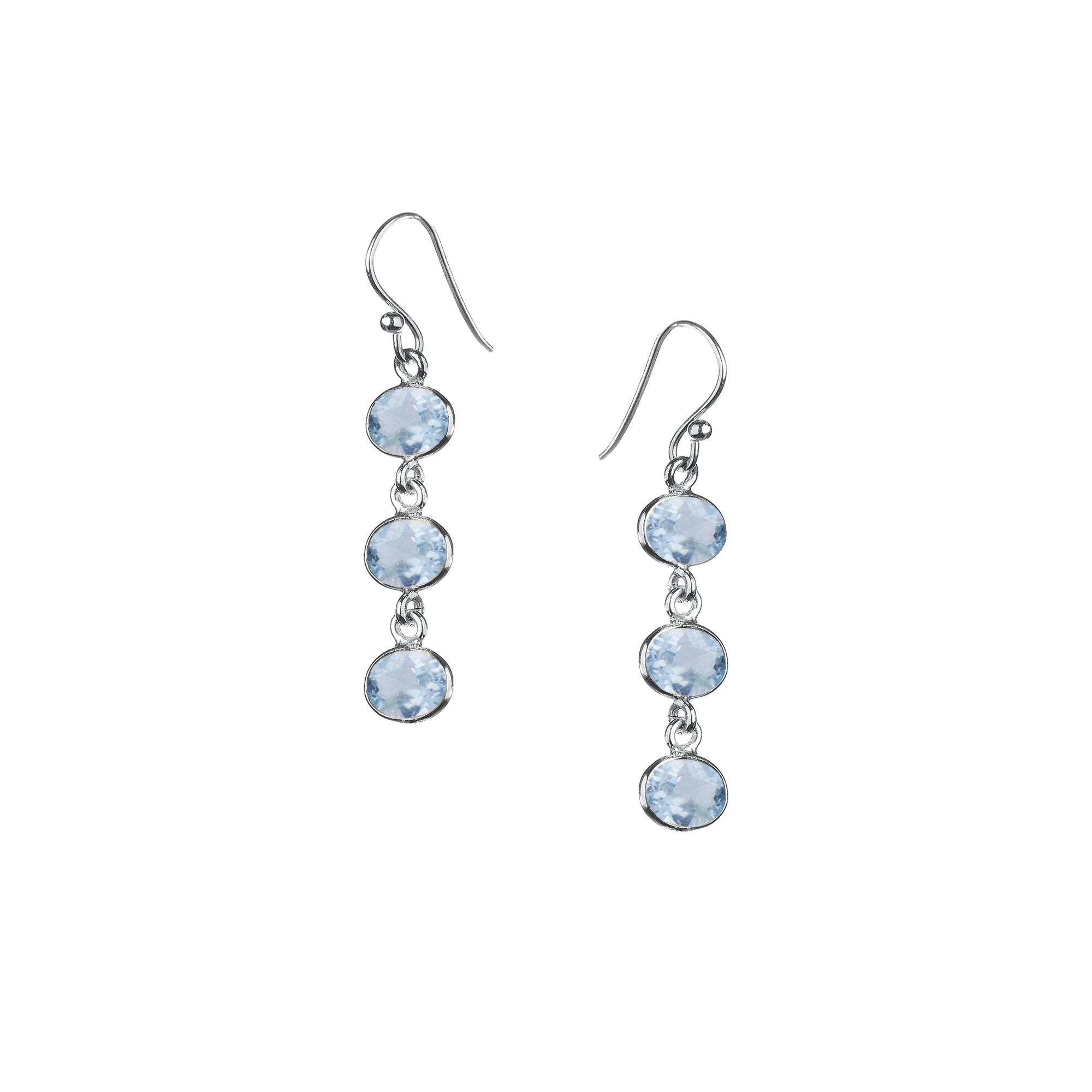 Trellis Earring in Silver with Blue Topaz Earring Memara