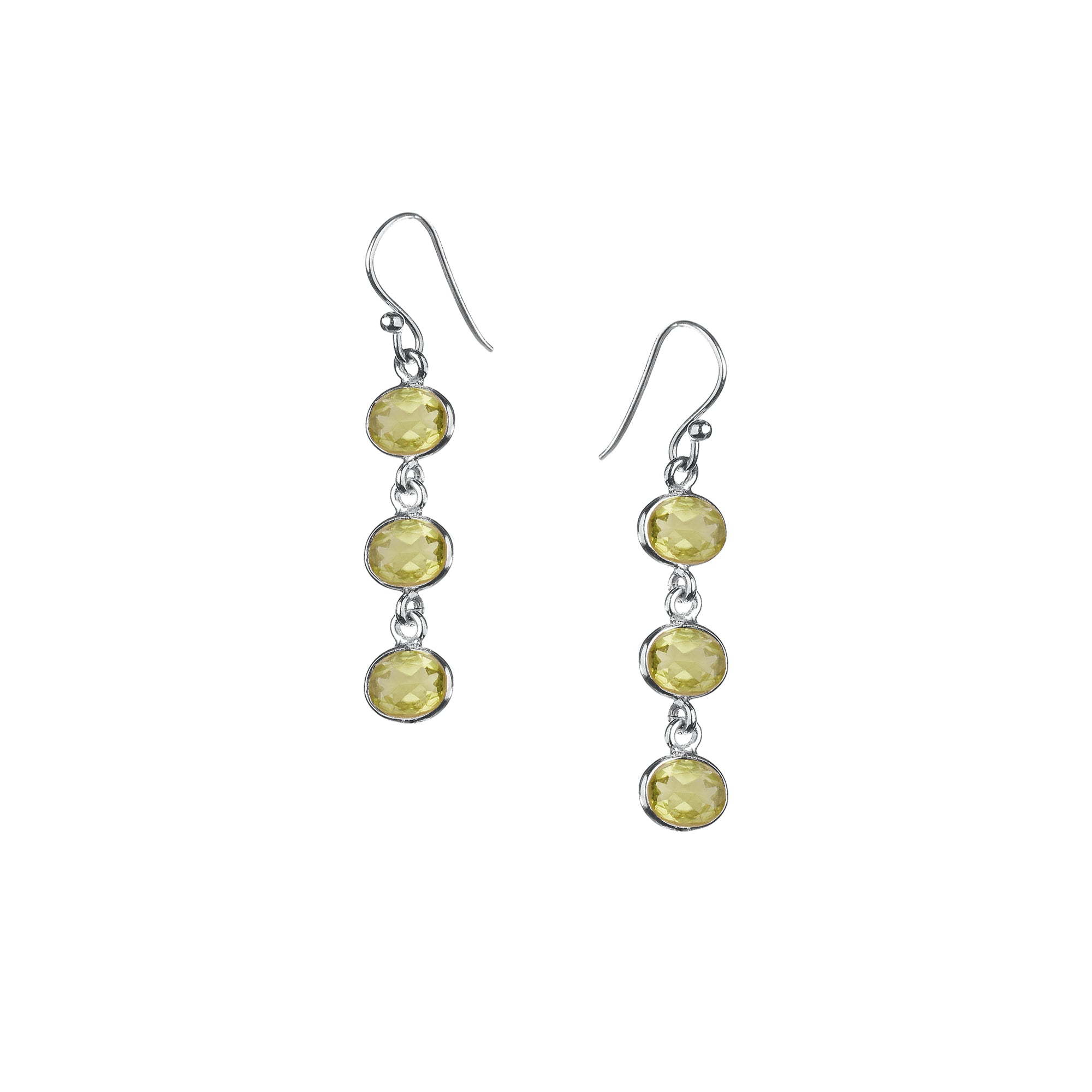 Trellis Earring in Silver with Peridot Earring Memara
