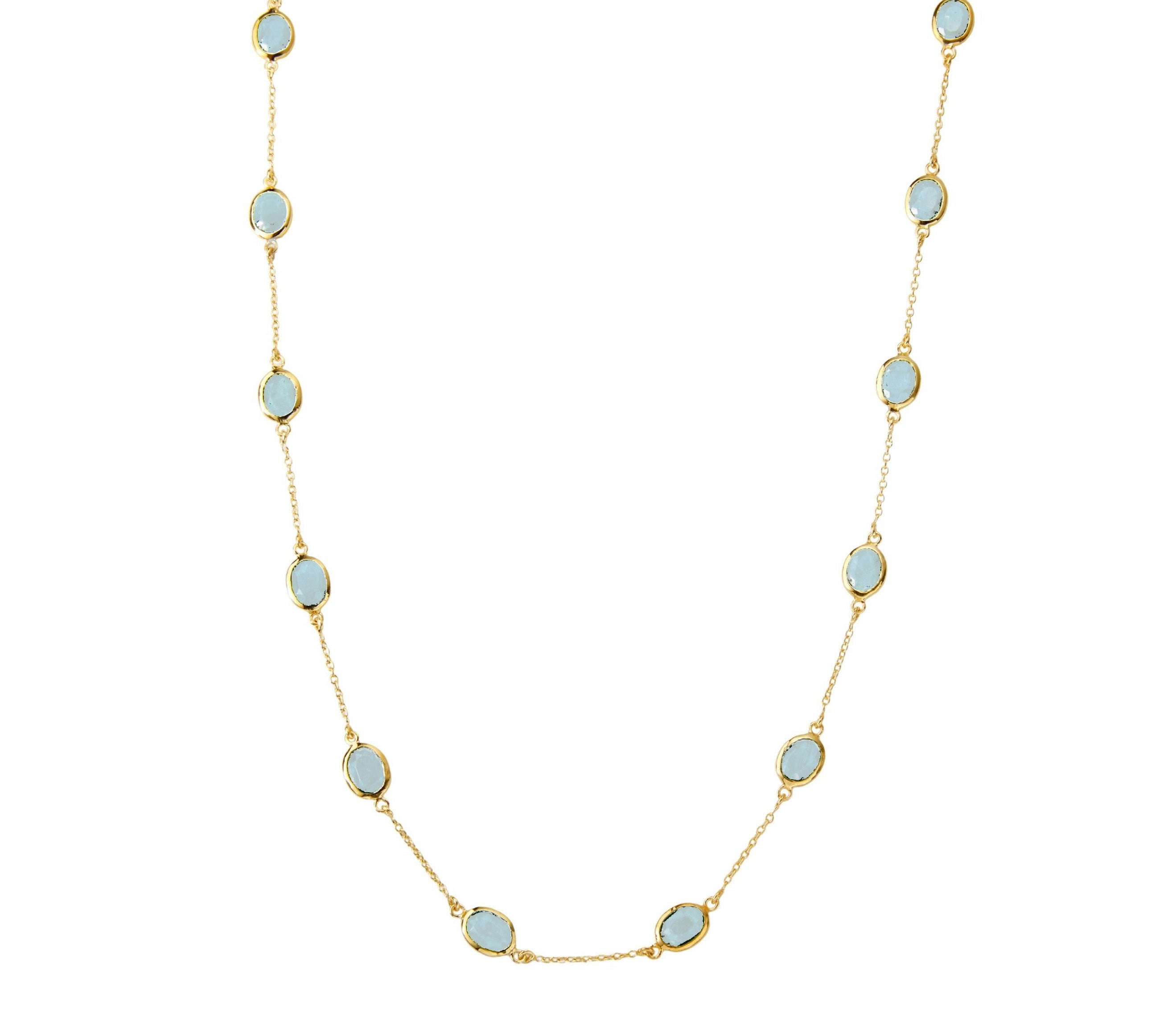 Marilyn Necklace in Gold with Sky blue Topaz Necklaces Memara