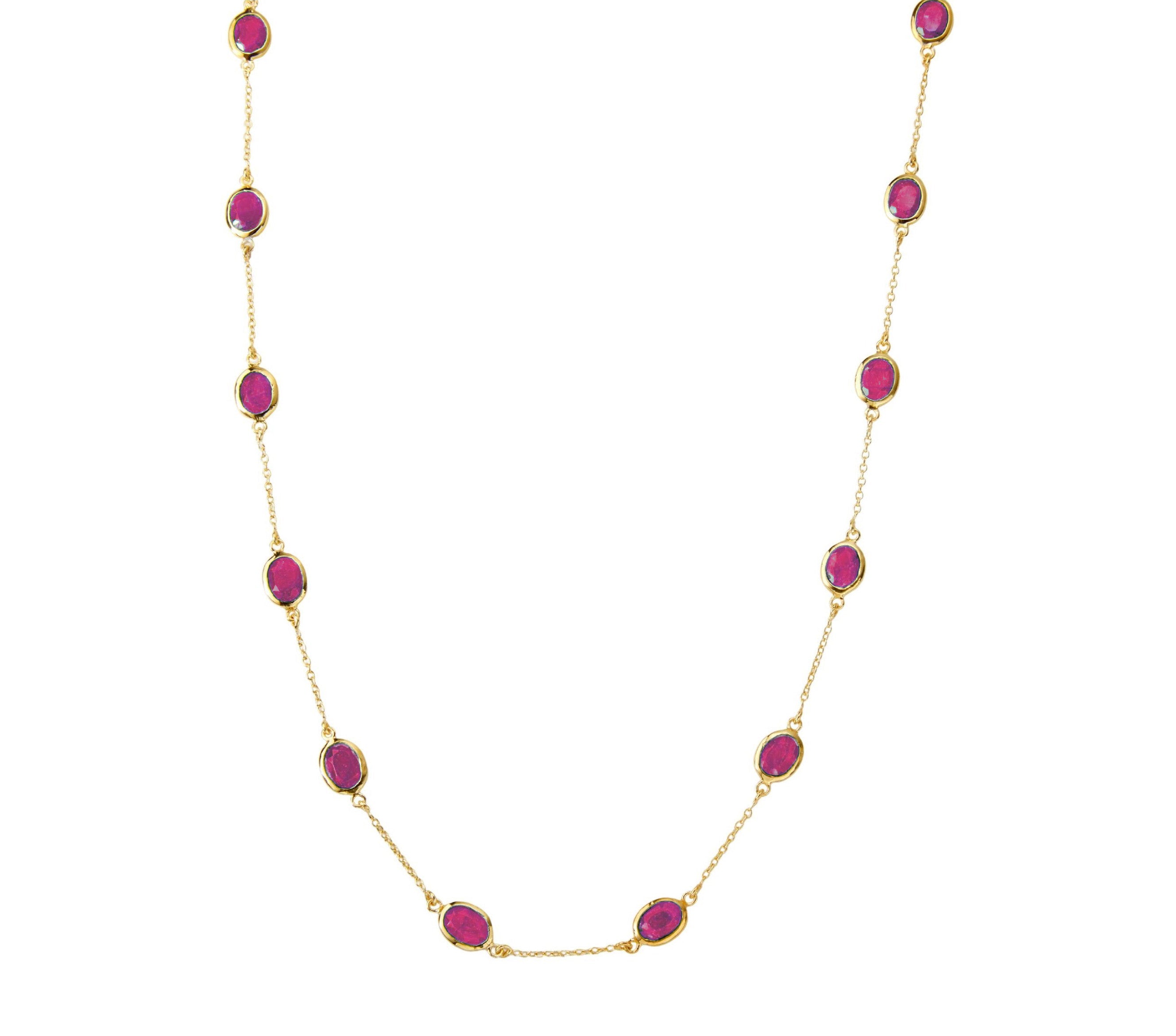 Marilyn Necklace in Gold with Ruby Quartz Necklace Memara