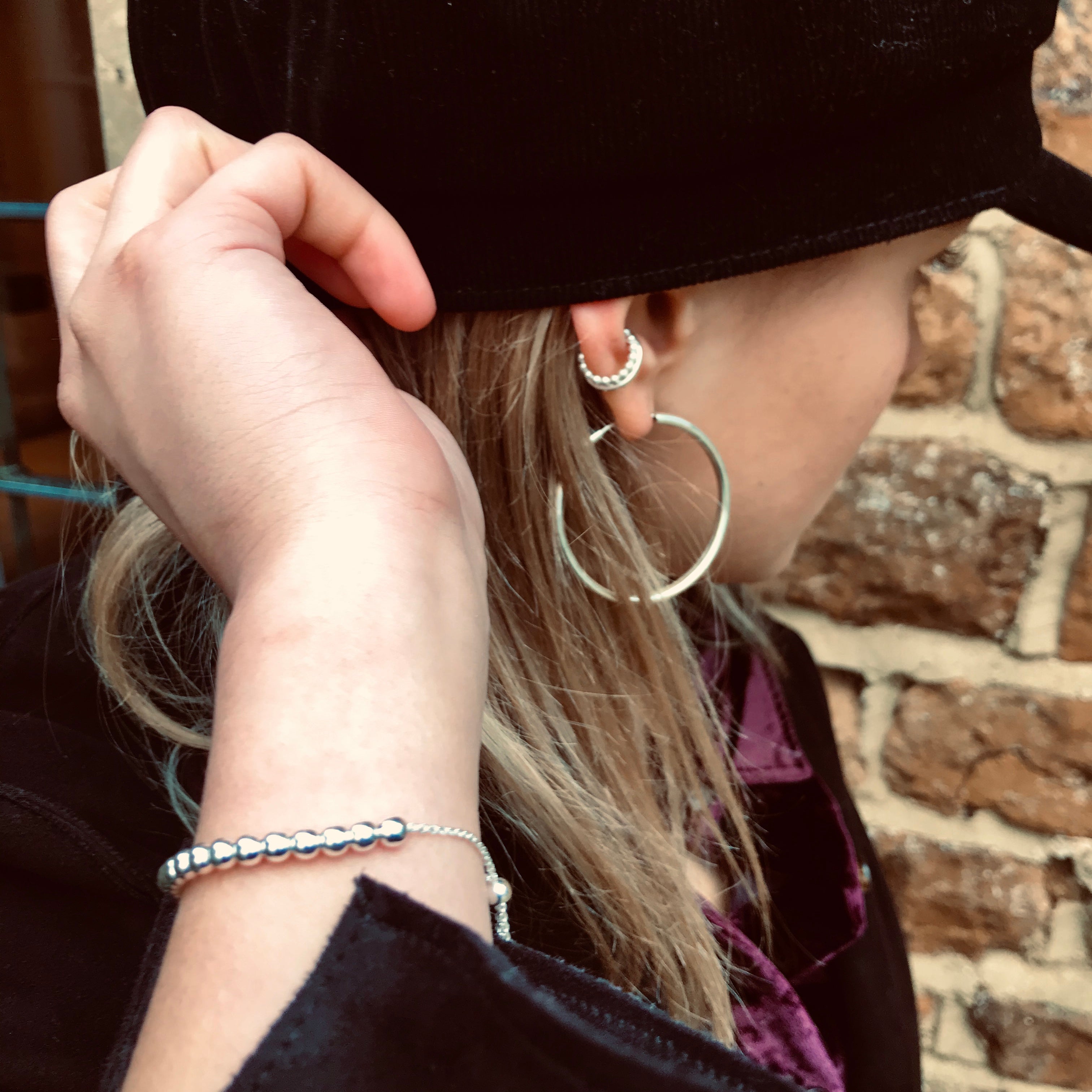 Holly Hoops in Silver Earring Memara