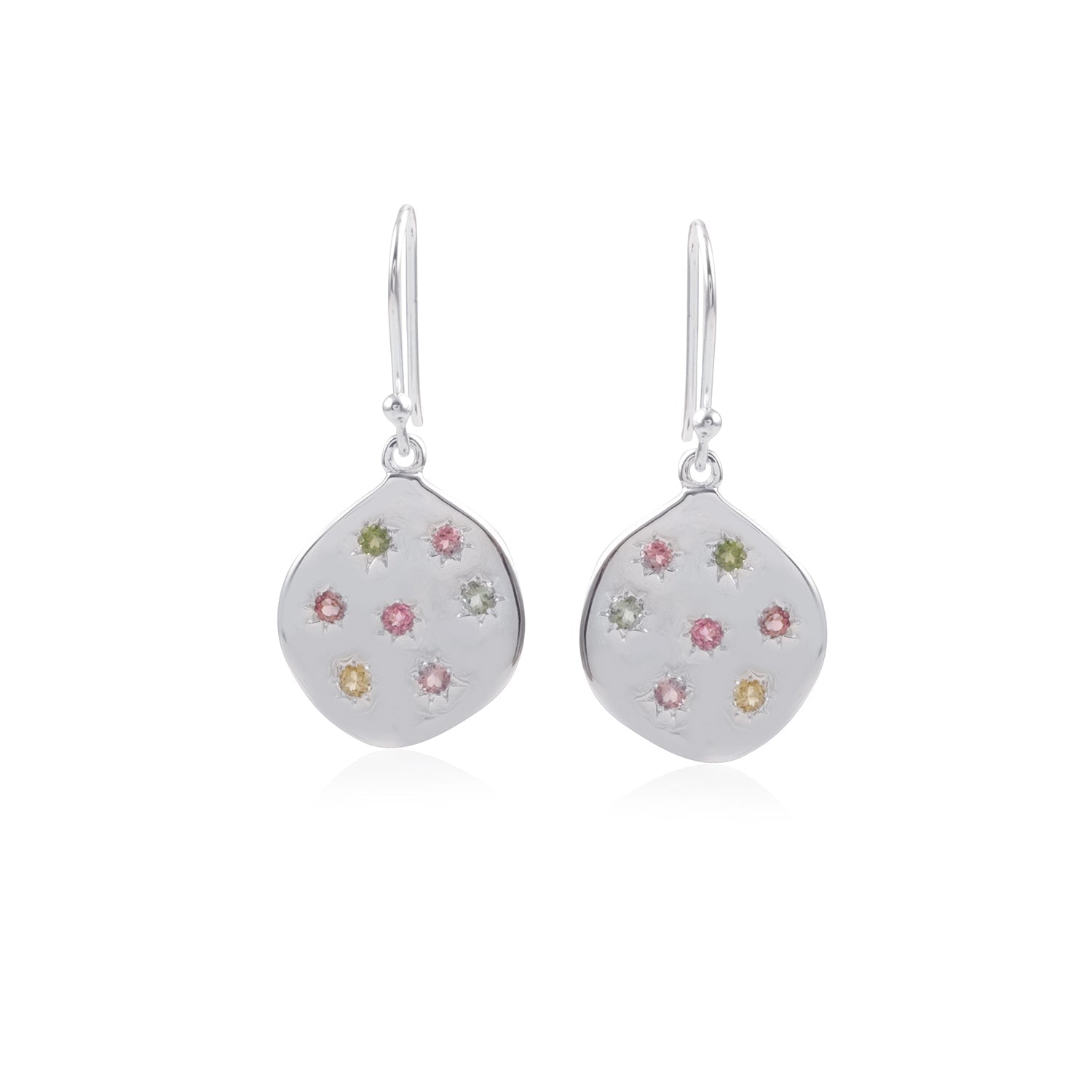 Stargazer Earrings in Silver and Tourmaline earrings Memara