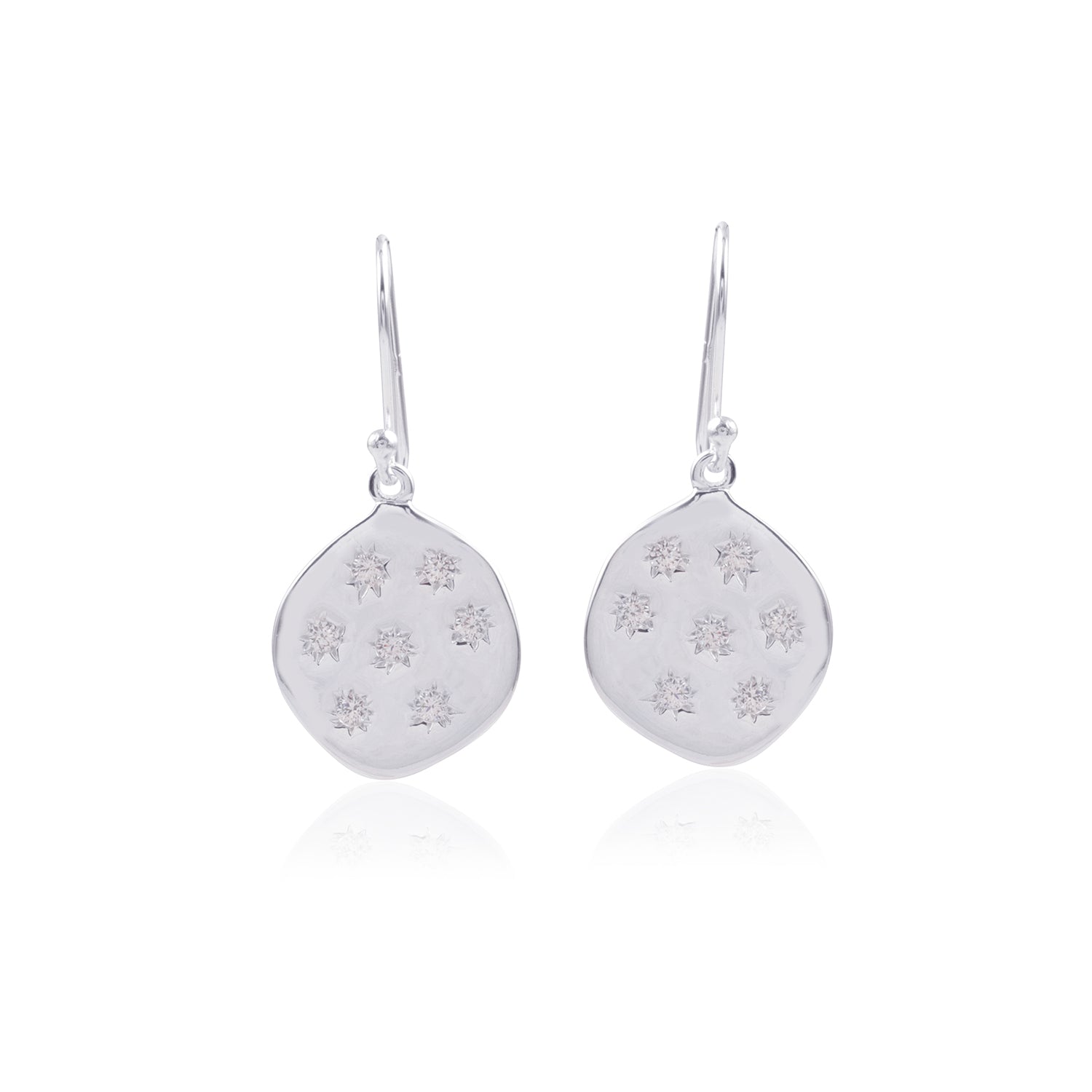 Stargazer Earrings in silver and Zirconia earrings Memara