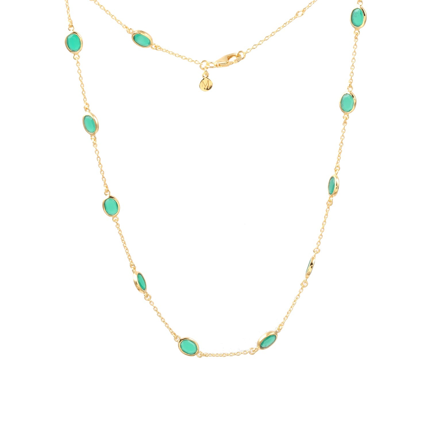 Marilyn Necklace in Gold with Green Onyx Necklace Memara