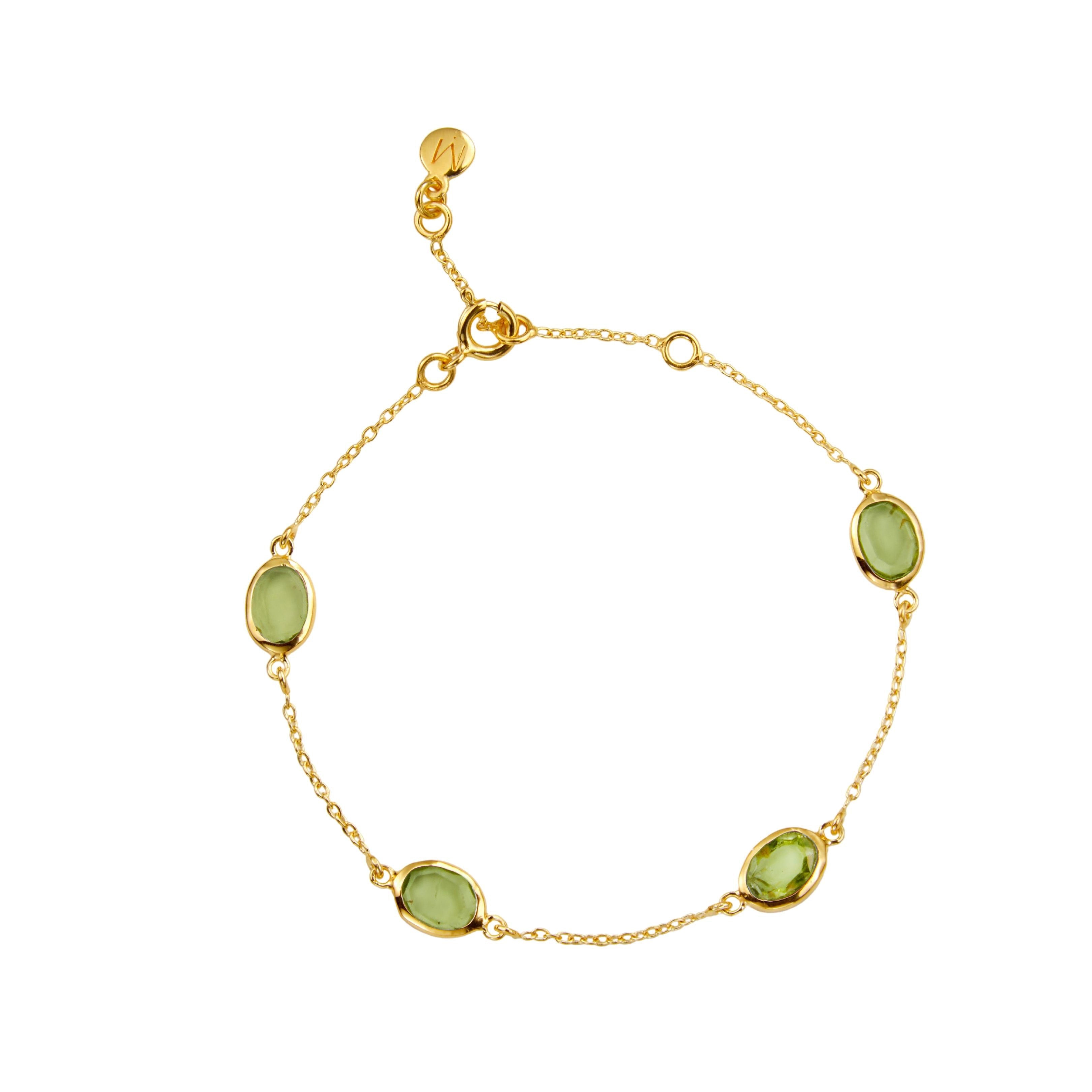 Marilyn Bracelet in Gold with Peridot Bracelets Memara