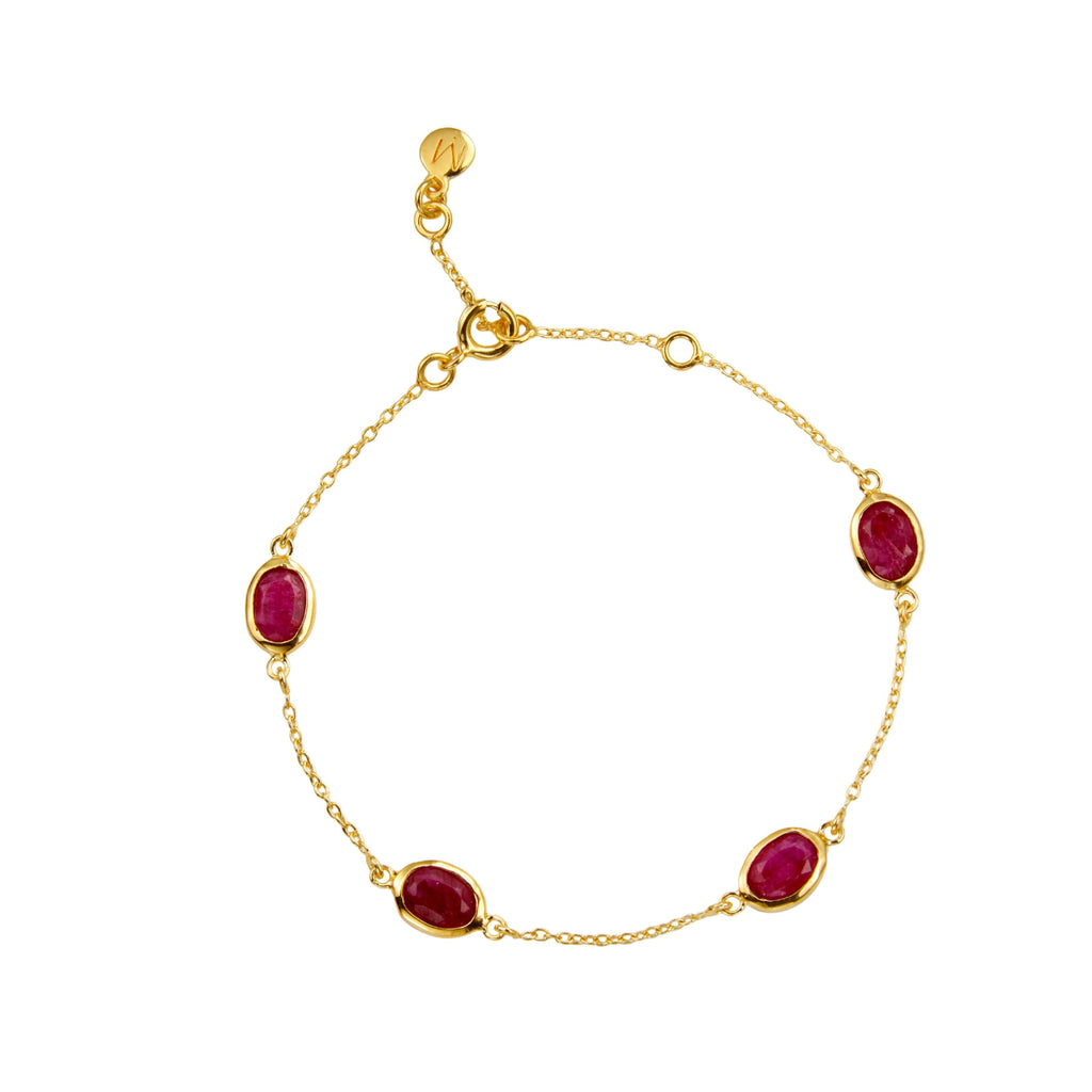 Marilyn Bracelet in Gold with Ruby quartz Bracelets Memara 