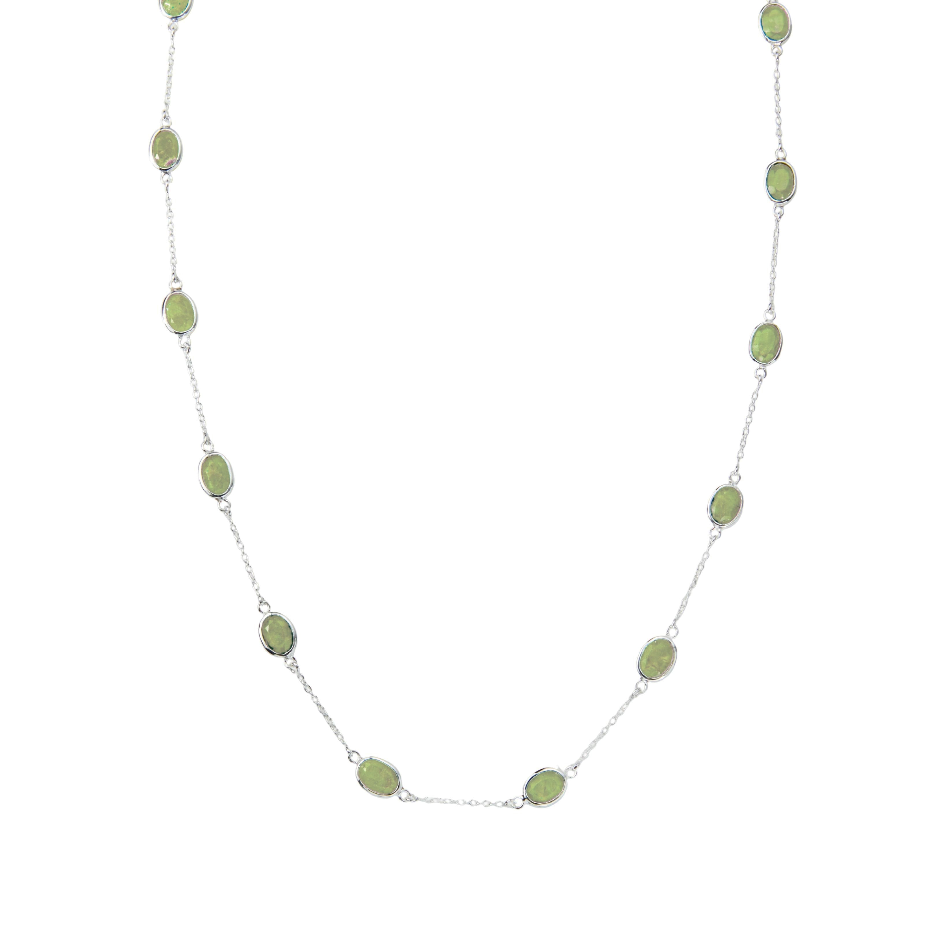 Marilyn Necklace in Silver with Peridot Necklace Memara
