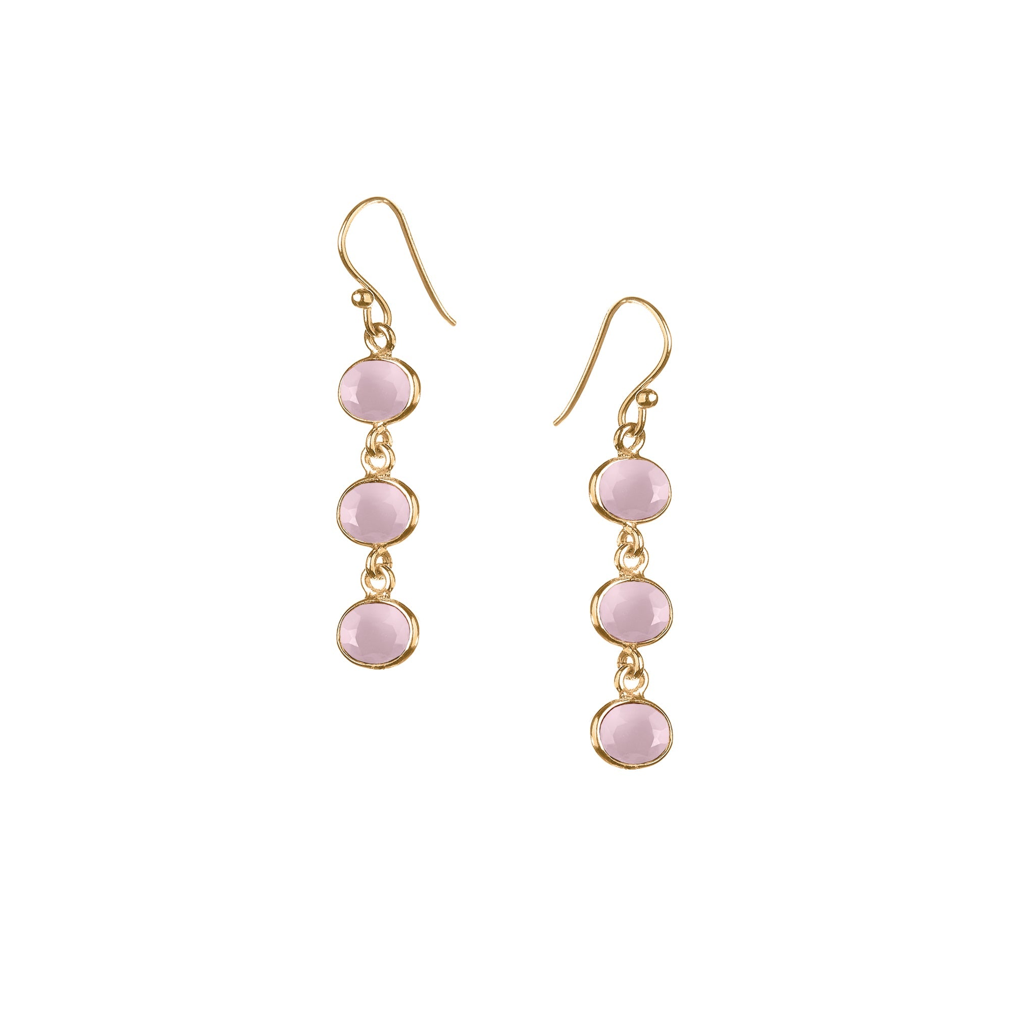 Trellis Earring in Gold with Pink Chalcedony Earring Memara