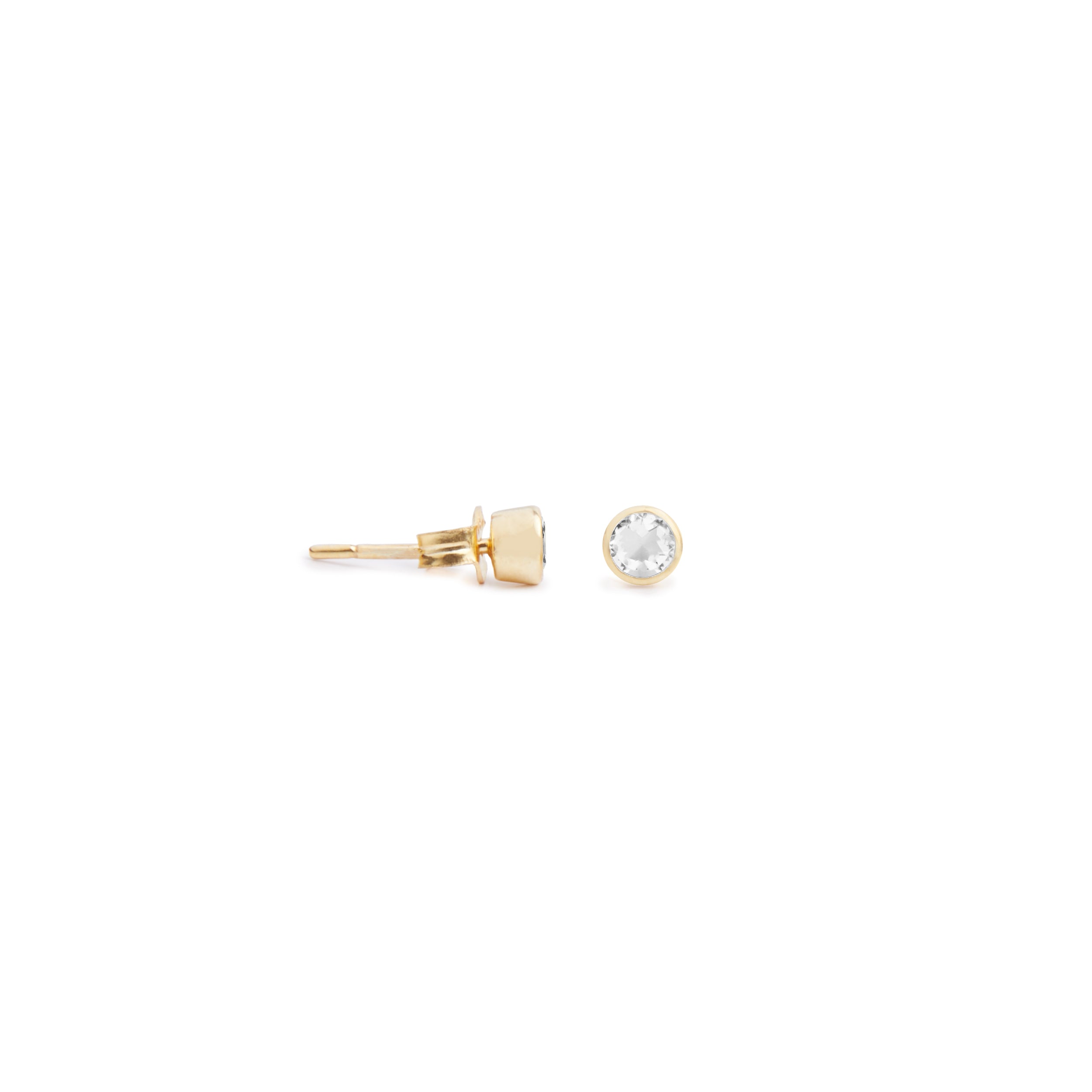 Acer Ear Stud in Gold with Zirconia Earring Memara