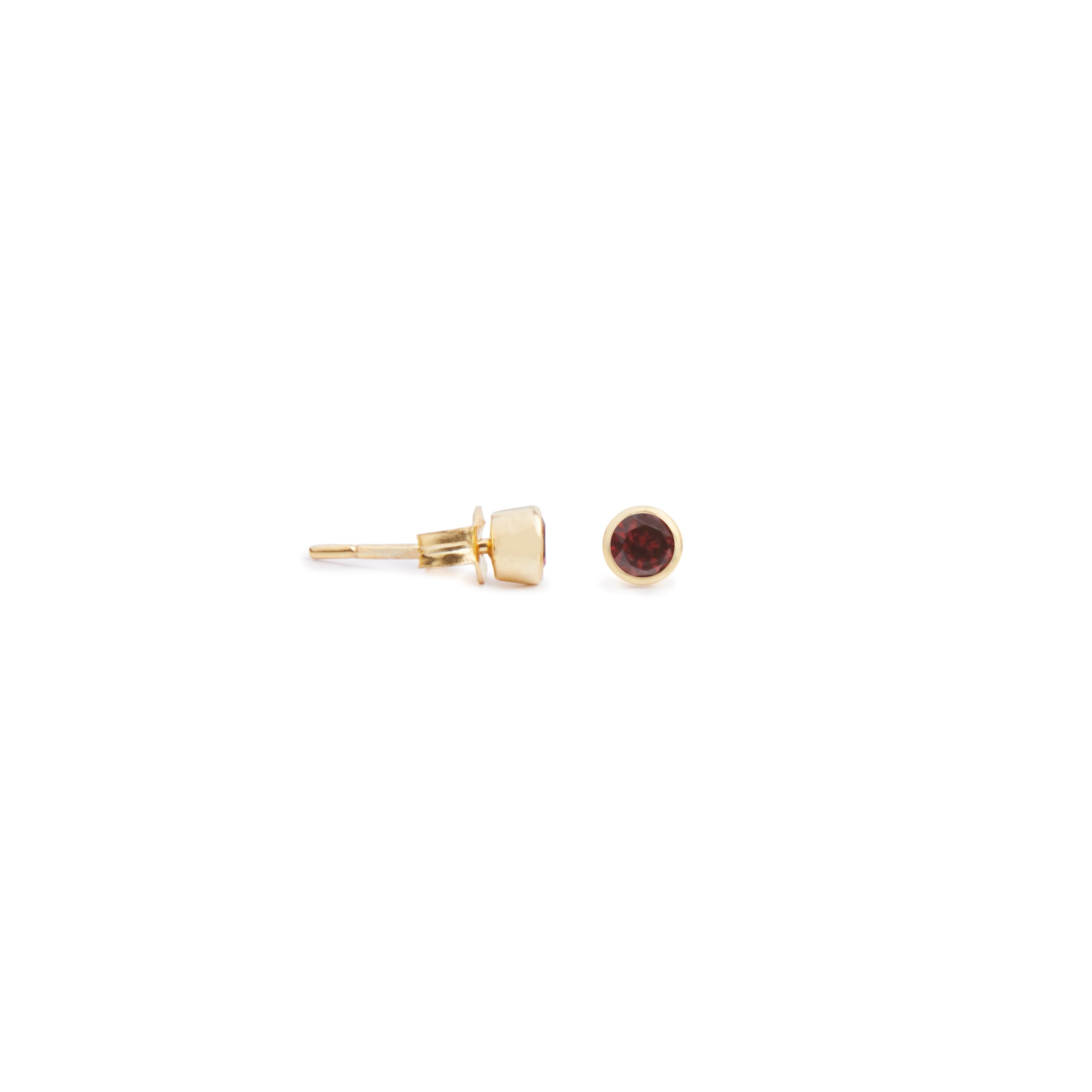 Acer Ear Stud in Gold with Garnet Earring Memara