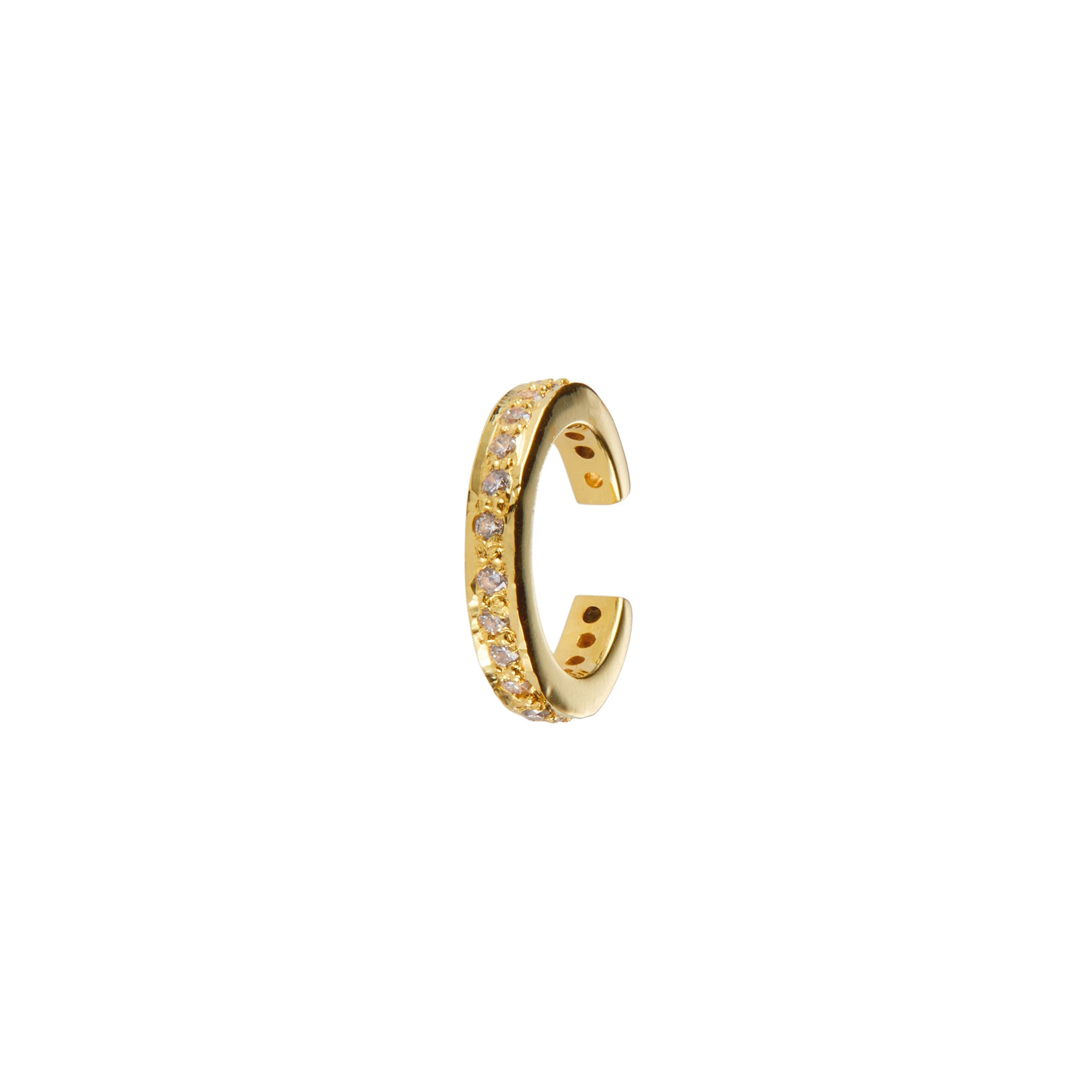 Coco Cuff in Gold with Zirconia Earring Memara