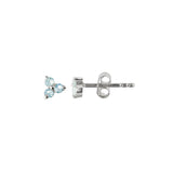 Clover Stud in Silver with Blue Topaz