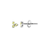 Clover Stud in Silver with Peridot
