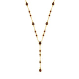 The Y Drop Necklace in Garnet