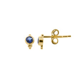 Dudley Stud in Gold with Sapphire Zirconia
