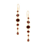 Cascade Earrings in Gold with Garnet