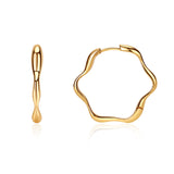 Complete Wave Hoop in Gold with Wave Cuff