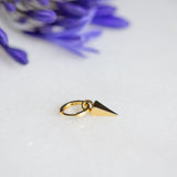 Gold Pyramid Hoop Charm (without Hoops)