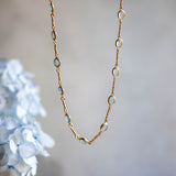 Marilyn's Muse Necklace in Gold with Blue topaz