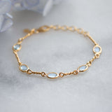 Marilyn's Muse Bracelet in Gold with Blue Topaz