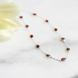 Marilyn Necklace in Silver with Garnet