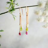 Floret Duals in Peridot, Tourmaline and Prehnite