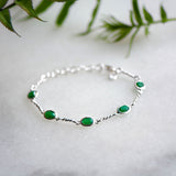 Marilyn's Muse Bracelet in Silver with Green Onyx
