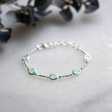 Marilyn's Muse Bracelet in Silver with Aqua Chalcedony