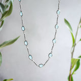 Marilyn's Muse Necklace in Silver with Aqua Chalcedony