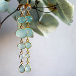 cascade aqua chalcedony gold stud earrings from memara