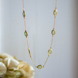Peridot Tear Drops with the Marilyn necklace