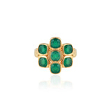 Green Onyx Flower ring