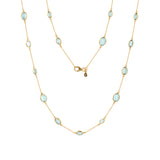 Double Marilyn Necklace in Gold with Sky blue Topaz