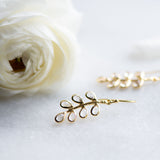 Marilyn Necklace and Fern Drops in Gold with Crystal